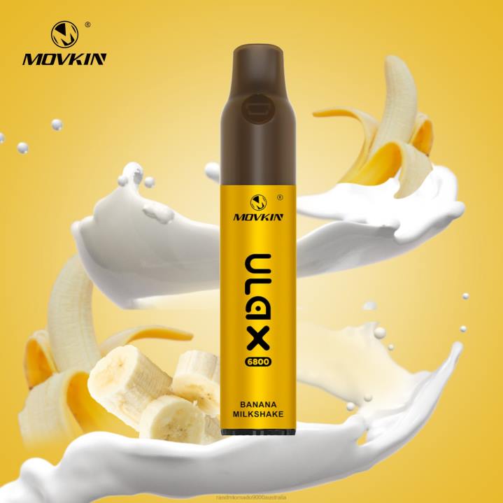 X46X65 - RandM vape flavour RandM Movkin Ulax 6800 (Ceramic Coil) Rechargeable Disposable Vape Pod Device Banana Milkshake