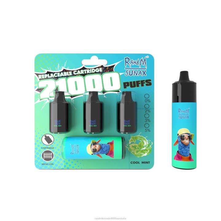 X46X265 - RandM vape flavour RandM Sunax 21000 Airflow Control Pod Replaceable Vape Device 1Pc Cool Mint