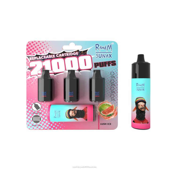 X46X266 - RandM vape flavours RandM Sunax 21000 Airflow Control Pod Replaceable Vape Device 1Pc Lush Ice