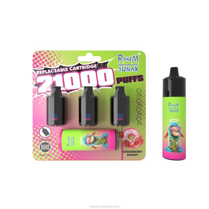 X46X267 - RandM vape Melbourne RandM Sunax 21000 Airflow Control Pod Replaceable Vape Device 1Pc Strawberry Donut
