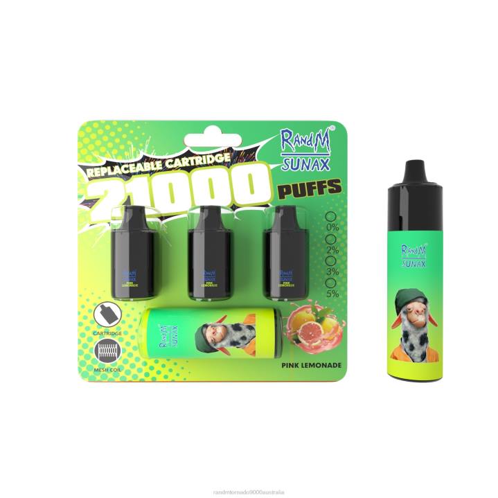 X46X269 - RandM vape Sydney RandM Sunax 21000 Airflow Control Pod Replaceable Vape Device 1Pc Pink Lemonade