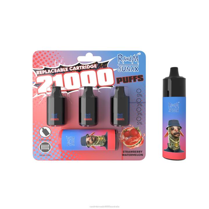 X46X271 - RandM tornado 7000 Australia RandM Sunax 21000 Airflow Control Pod Replaceable Vape Device 1Pc Stawberry Watermelon