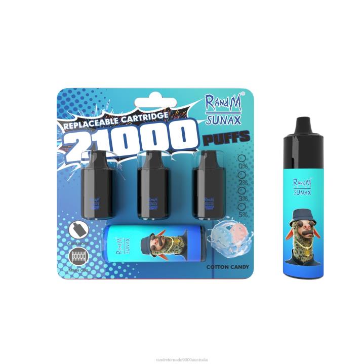 X46X273 - RandM tornado Australia RandM Sunax 21000 Airflow Control Pod Replaceable Vape Device 1Pc Cotton Candy