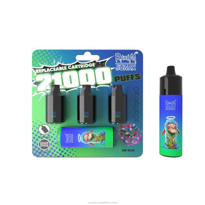X46X274 - RandM vape cheap RandM Sunax 21000 Airflow Control Pod Replaceable Vape Device 1Pc Mr Blue