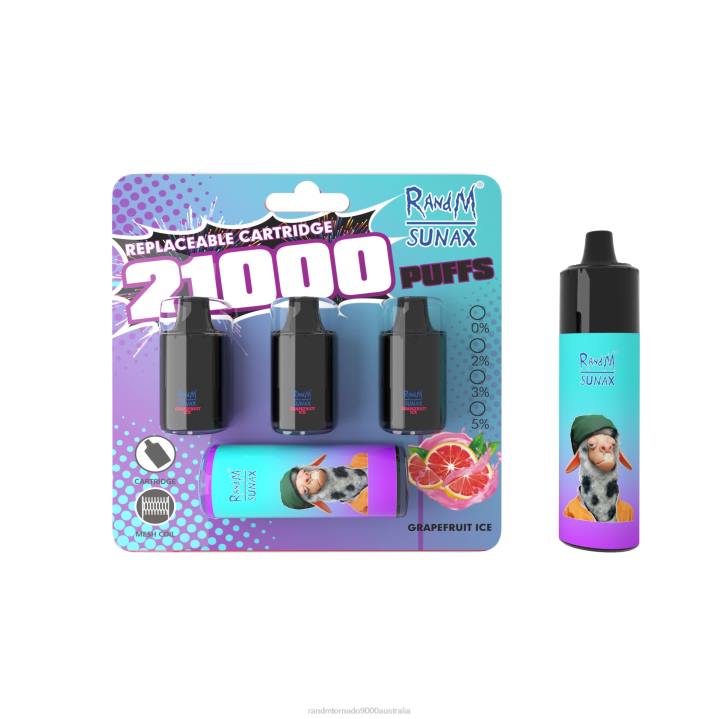 X46X275 - RandM vape flavour RandM Sunax 21000 Airflow Control Pod Replaceable Vape Device 1Pc Grapefruit Ice