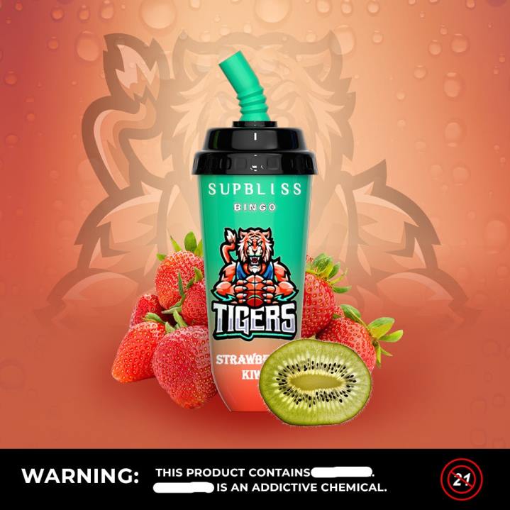 X46X255 - RandM vape flavour RandM Supbliss Bingo 8000 Vape Pod Device 1Pc Strawberry Kiwi