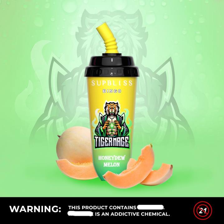 X46X257 - RandM vape Melbourne RandM Supbliss Bingo 8000 Vape Pod Device 1Pc Honeydew Melon