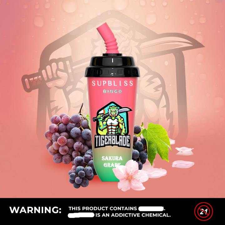X46X262 - RandM tornado 9000 Australia RandM Supbliss Bingo 8000 Vape Pod Device 1Pc Strawberry Banana