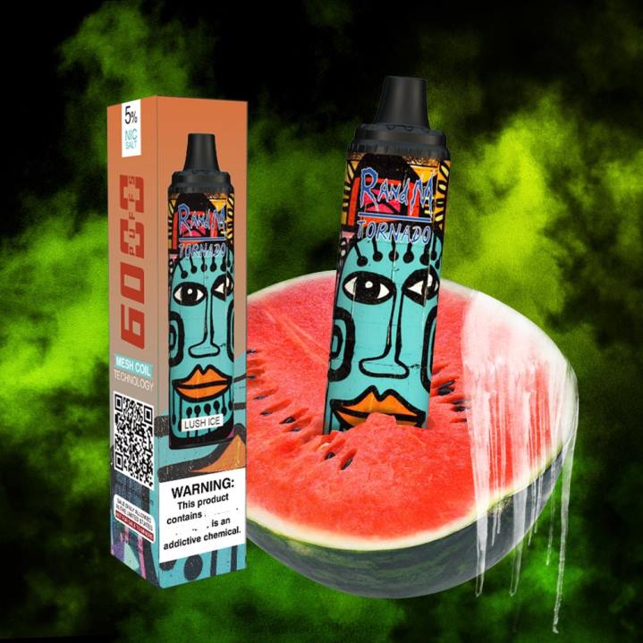 X46X284 - RandM vape cheap RandM Tornado 6000 Airflow Control Vape Pod Device 1Pc Grape Ice