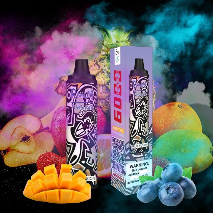 X46X284 - RandM vape cheap RandM Tornado 6000 Airflow Control Vape Pod Device 1Pc Grape Ice