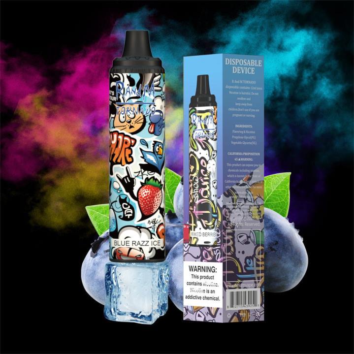 X46X284 - RandM vape cheap RandM Tornado 6000 Airflow Control Vape Pod Device 1Pc Grape Ice