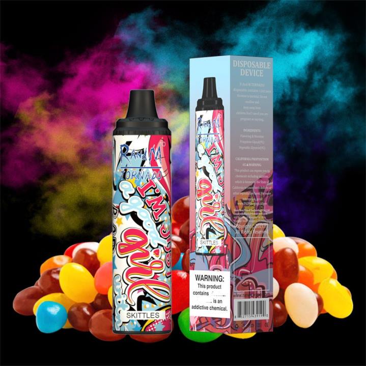 X46X284 - RandM vape cheap RandM Tornado 6000 Airflow Control Vape Pod Device 1Pc Grape Ice