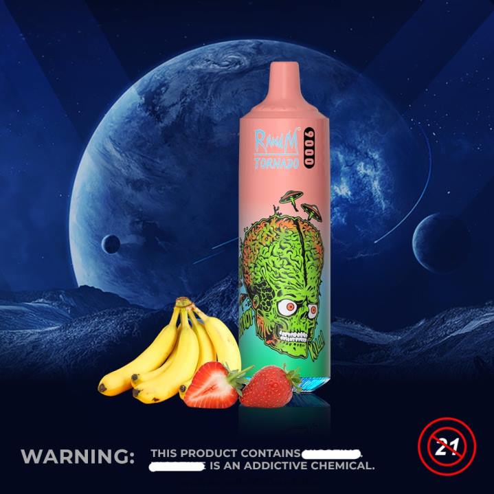 X46X134 - RandM vape cheap RandM Tornado 9000 Vape Pod Device 1Pc Version 1 Strawberry Banana
