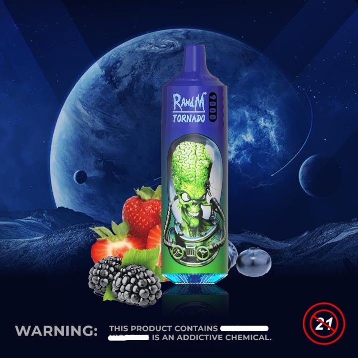 X46X141 - RandM tornado 7000 Australia RandM Tornado 9000 Vape Pod Device 1Pc Version 2 Mixed Berries