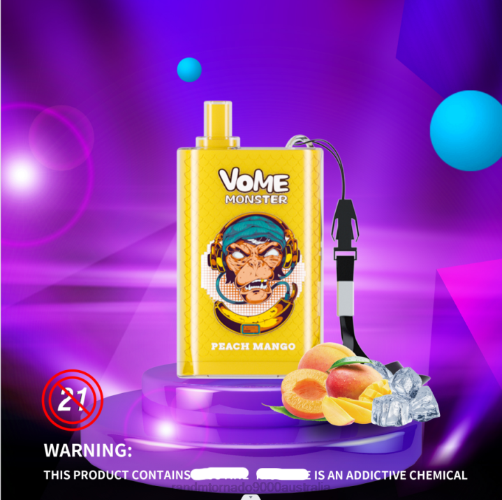 X46X277 - RandM vape Melbourne RandM Vome Monster 10000 Airflow Control Vape Pod Device 1Pc Lush Ice