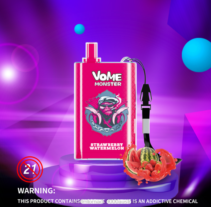 X46X277 - RandM vape Melbourne RandM Vome Monster 10000 Airflow Control Vape Pod Device 1Pc Lush Ice