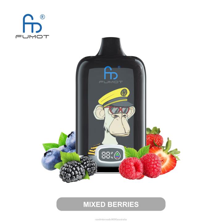 X46X4 - RandM vape cheap Fumot Original RandM Digital Box 12000 Battery And Liquid Display Vape Device Blueberry Raspberry