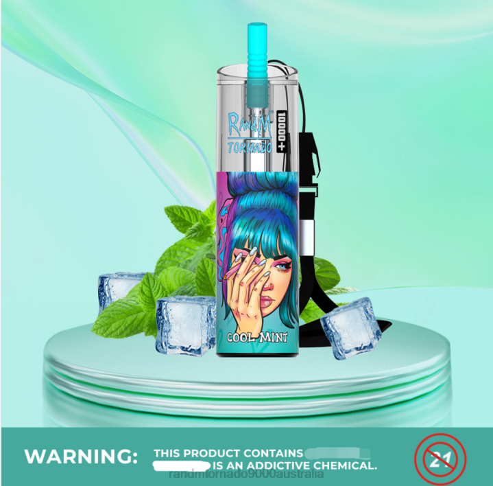 X46X72 - RandM tornado 9000 Australia RandM Tornado 10000 Plus Airflow Control Vape Device 1Pc Cool Mint