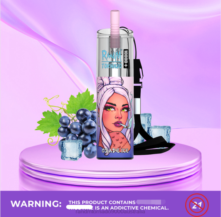 X46X73 - RandM tornado Australia RandM Tornado 10000 Plus Airflow Control Vape Device 1Pc Lush Ice