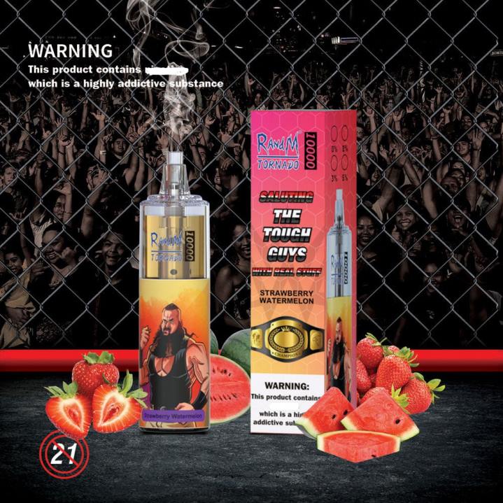 X46X108 - RandM vape sale RandM Tornado 10000 Airflow Control Vape Device 1Pc Strawberry Watermelon