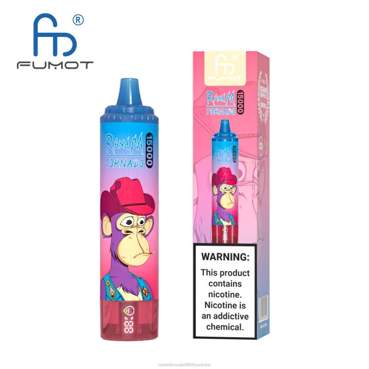 X46X22 - RandM tornado 9000 Australia Fumot RandM Tornado 15000 Vape Device With Battery And Ejuice Display Version 1 Blueberry Raspberry