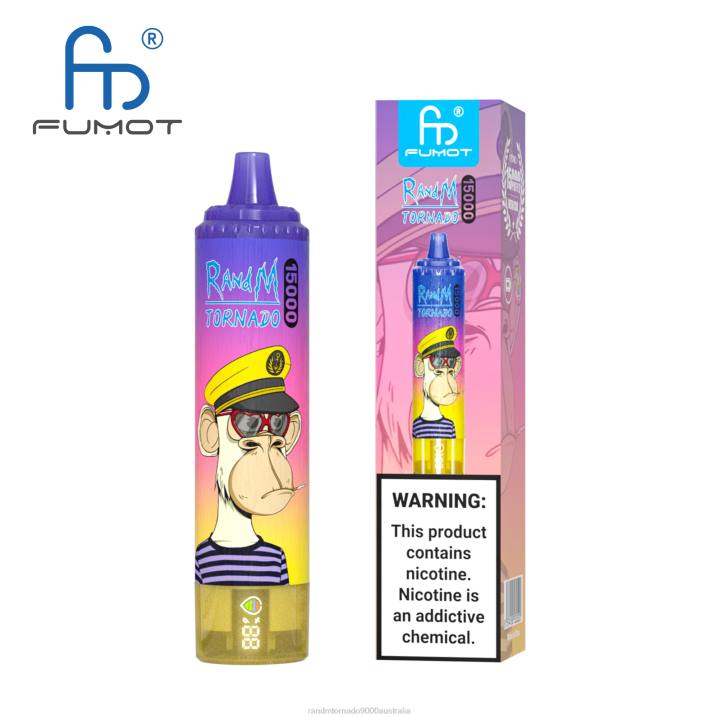 X46X22 - RandM tornado 9000 Australia Fumot RandM Tornado 15000 Vape Device With Battery And Ejuice Display Version 1 Blueberry Raspberry