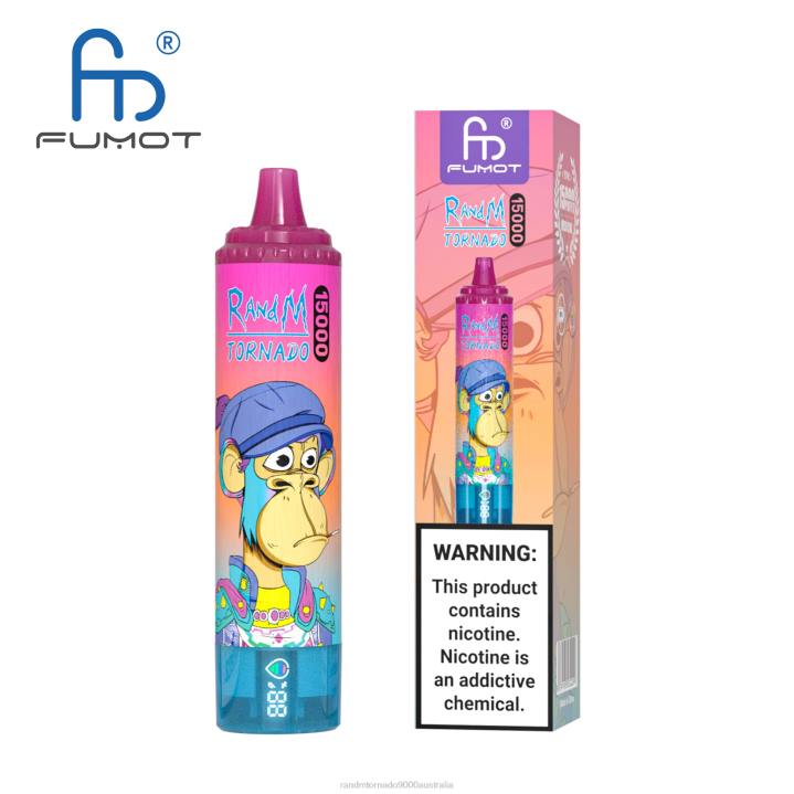 X46X22 - RandM tornado 9000 Australia Fumot RandM Tornado 15000 Vape Device With Battery And Ejuice Display Version 1 Blueberry Raspberry