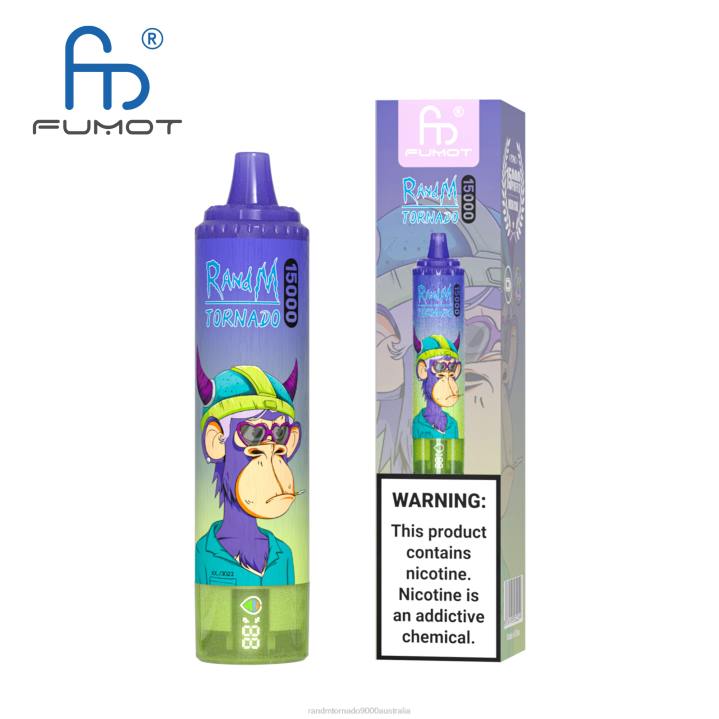 X46X22 - RandM tornado 9000 Australia Fumot RandM Tornado 15000 Vape Device With Battery And Ejuice Display Version 1 Blueberry Raspberry