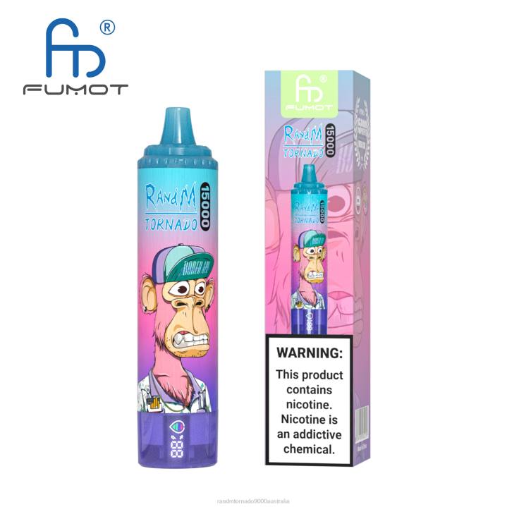X46X22 - RandM tornado 9000 Australia Fumot RandM Tornado 15000 Vape Device With Battery And Ejuice Display Version 1 Blueberry Raspberry