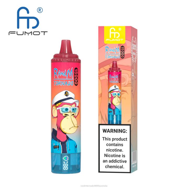 X46X22 - RandM tornado 9000 Australia Fumot RandM Tornado 15000 Vape Device With Battery And Ejuice Display Version 1 Blueberry Raspberry