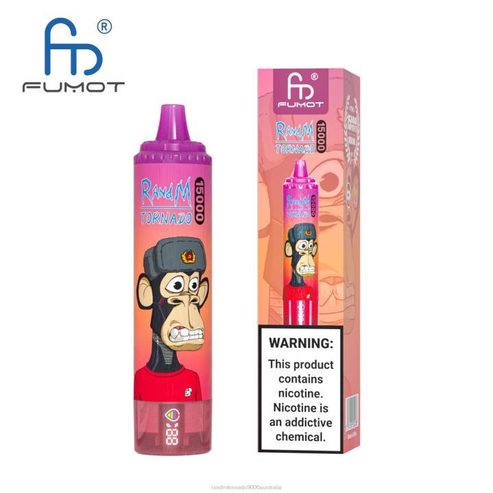 X46X22 - RandM tornado 9000 Australia Fumot RandM Tornado 15000 Vape Device With Battery And Ejuice Display Version 1 Blueberry Raspberry