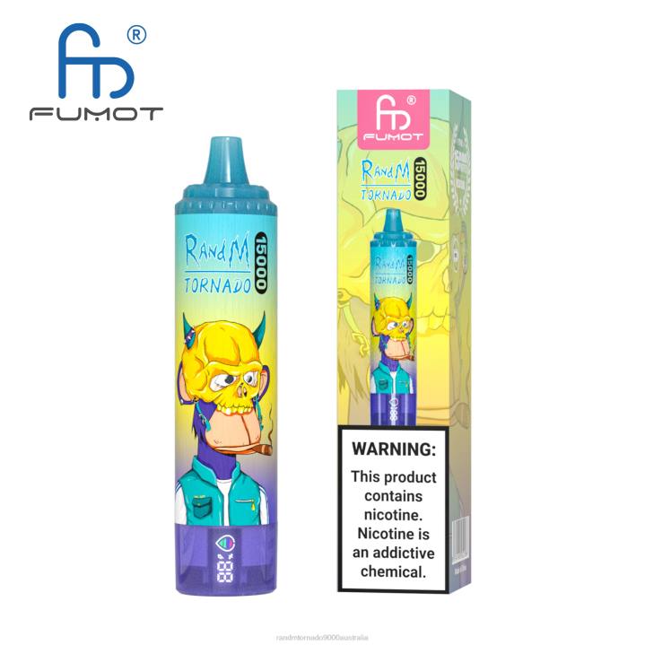 X46X22 - RandM tornado 9000 Australia Fumot RandM Tornado 15000 Vape Device With Battery And Ejuice Display Version 1 Blueberry Raspberry