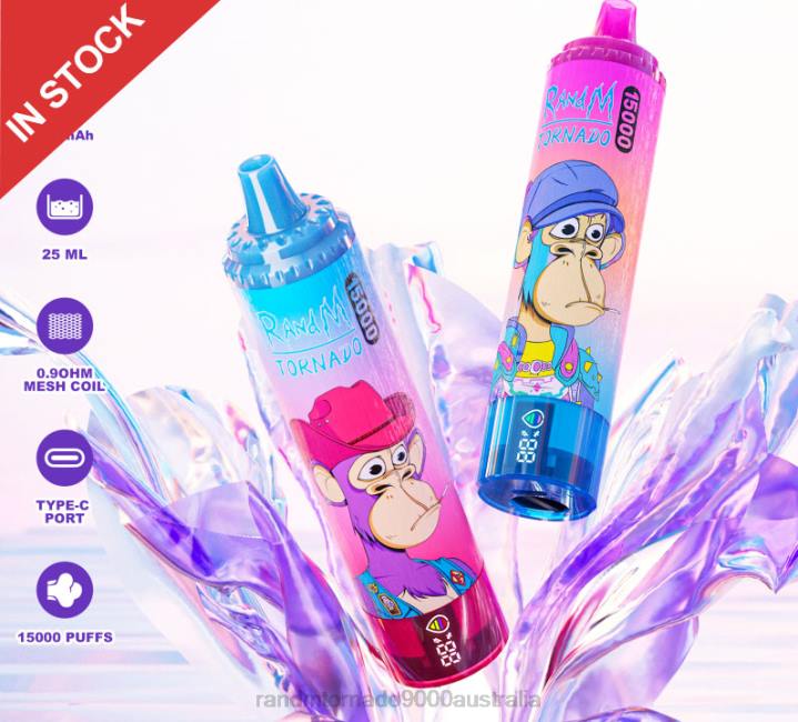 X46X44 - RandM vape cheap Fumot RandM Tornado 15000 Vape Device With Battery And Ejuice Display Version 2 Berry Lemonade