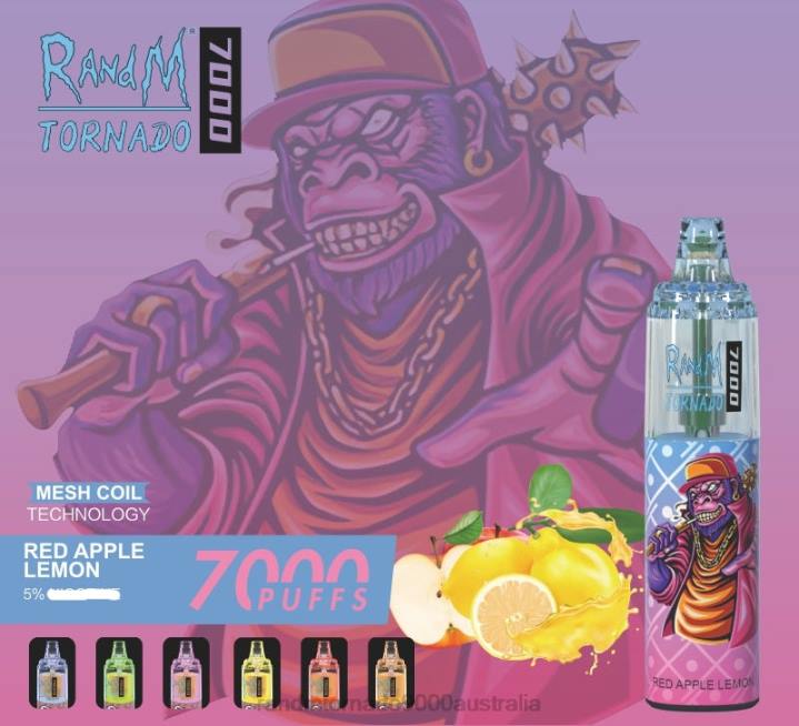 X46X171 - RandM tornado 7000 Australia RandM Tornado 7000 Airflow Control Vape Device 1Pc Peach Ice