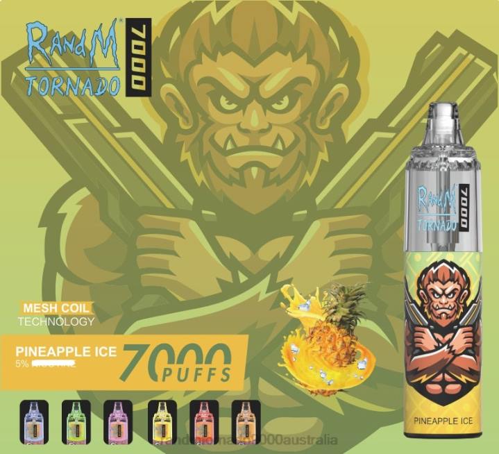 X46X171 - RandM tornado 7000 Australia RandM Tornado 7000 Airflow Control Vape Device 1Pc Peach Ice