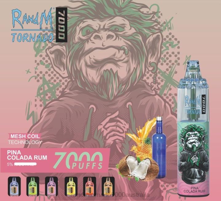X46X171 - RandM tornado 7000 Australia RandM Tornado 7000 Airflow Control Vape Device 1Pc Peach Ice