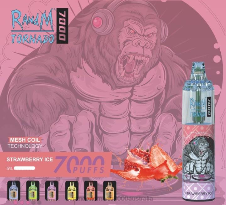 X46X171 - RandM tornado 7000 Australia RandM Tornado 7000 Airflow Control Vape Device 1Pc Peach Ice