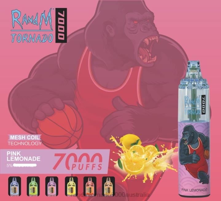 X46X171 - RandM tornado 7000 Australia RandM Tornado 7000 Airflow Control Vape Device 1Pc Peach Ice
