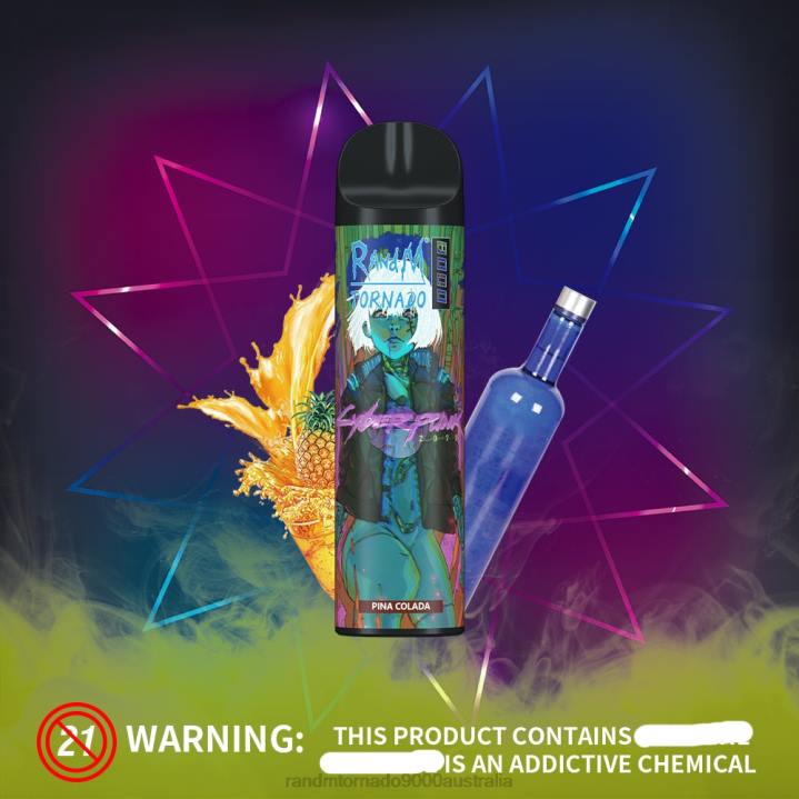 X46X244 - RandM vape cheap RandM Tornado 8000 Airflow Control Vape Device 1Pc Melon Ice