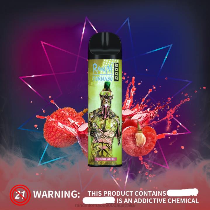 X46X253 - RandM tornado Australia RandM Tornado 8000 Airflow Control Vape Device 1Pc Cherry Lychee