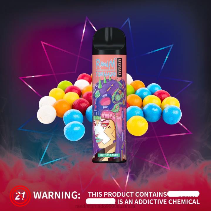 X46X253 - RandM tornado Australia RandM Tornado 8000 Airflow Control Vape Device 1Pc Cherry Lychee