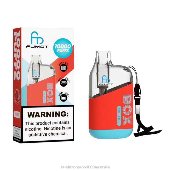 X46X100 - RandM vapes Australia Fumot Original RandM Tornado Box 10000 Airflow Control Vape Device 1Pc Cola Ice