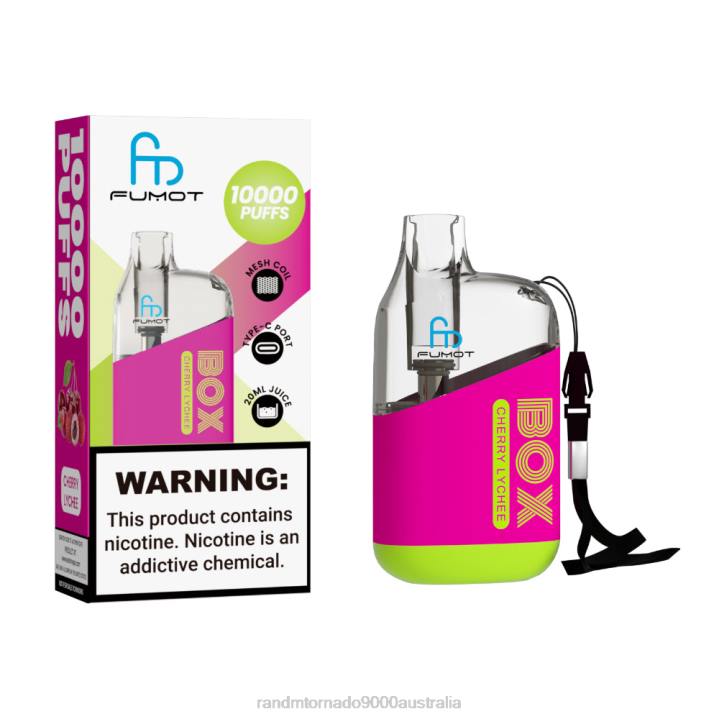 X46X100 - RandM vapes Australia Fumot Original RandM Tornado Box 10000 Airflow Control Vape Device 1Pc Cola Ice